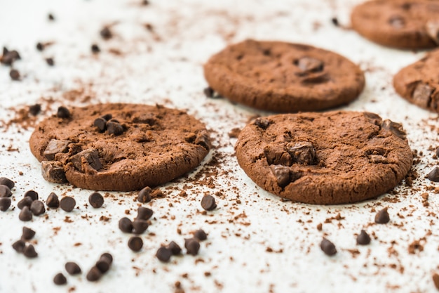 Gâteaux avec des pépites de chocolat