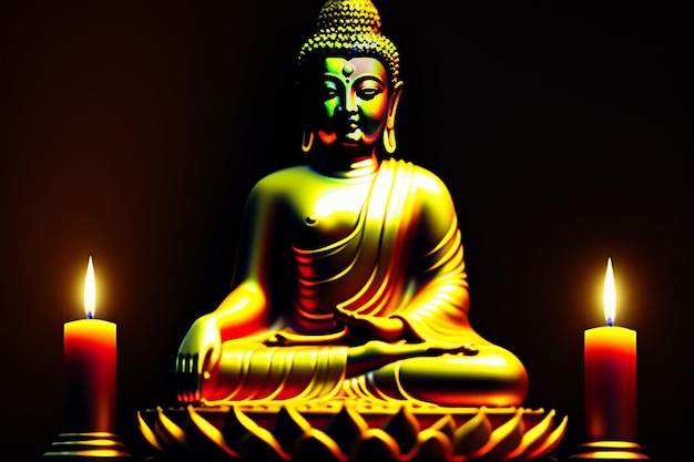 Photo gratuite gautum bouddha vesak purnima statue symbole de la paix · photo gratuite