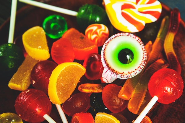 Gelée de fruits effrayants d&#39;Halloween et bonbons