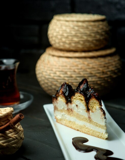 Une génoise au sirop de chocolat