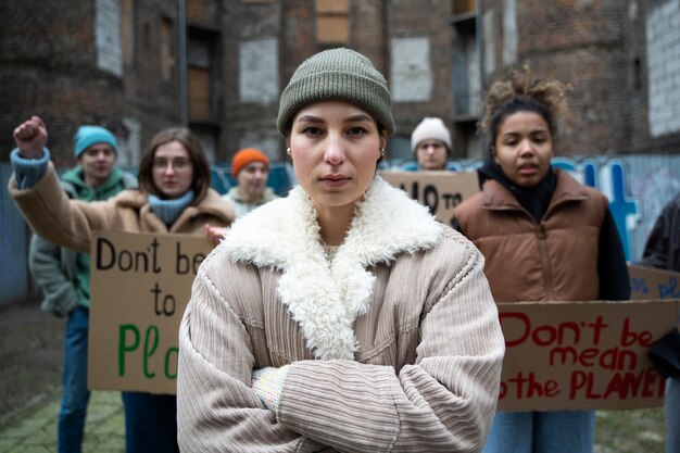 Les gens ayant une manifestation pour la journée mondiale de l'environnement