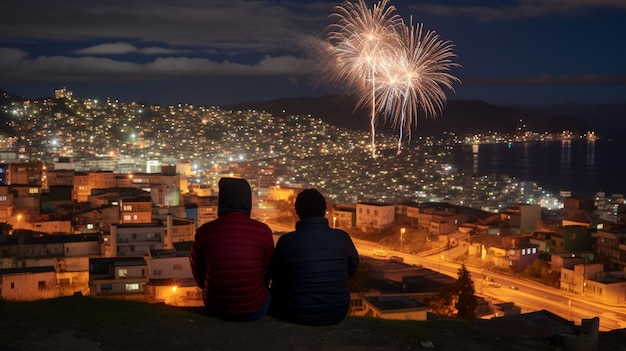 Photo gratuite gens célébrant le réveillon du nouvel an