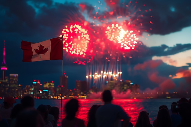 Photo gratuite les gens célèbrent la fête du canada