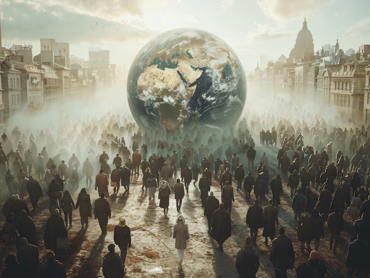 Photo gratuit les gens célèbrent la journée mondiale de la population