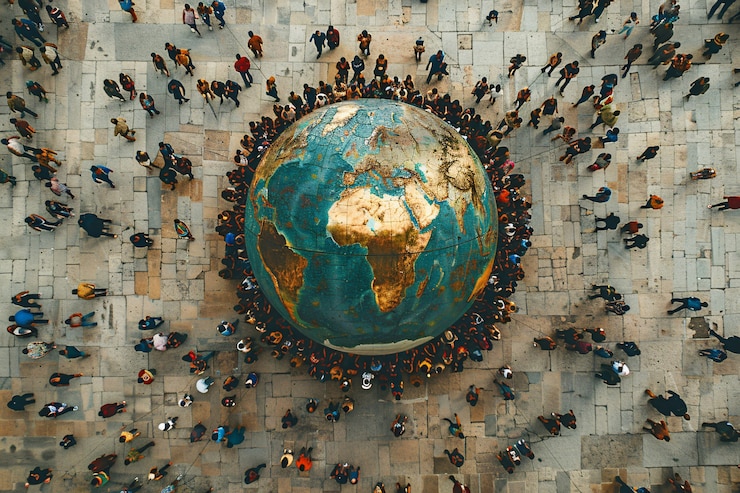 Photo gratuit les gens célèbrent la journée mondiale de la population