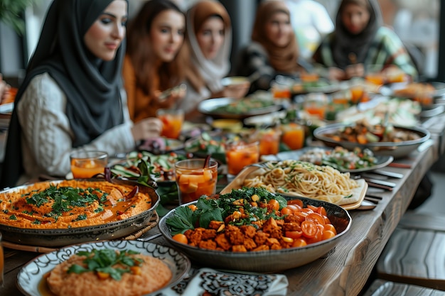 Photo gratuite des gens célèbrent le ramadan ensemble.