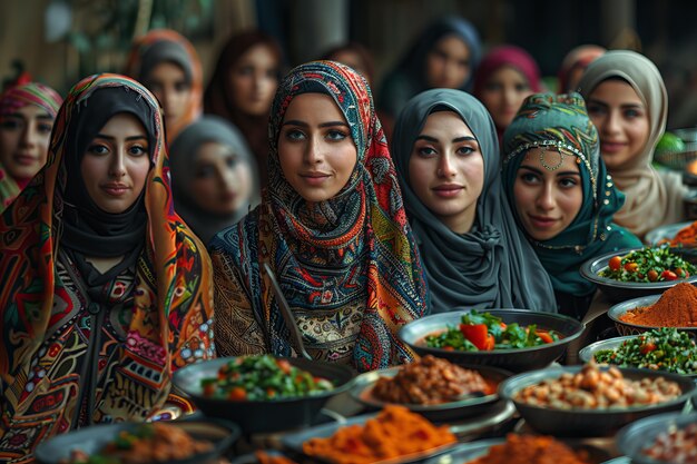 Des gens célèbrent le ramadan ensemble.