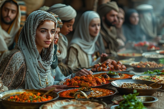 Photo gratuite des gens célèbrent le ramadan ensemble.