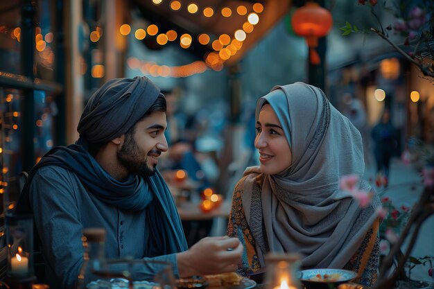 Photo gratuite des gens célèbrent le ramadan ensemble.