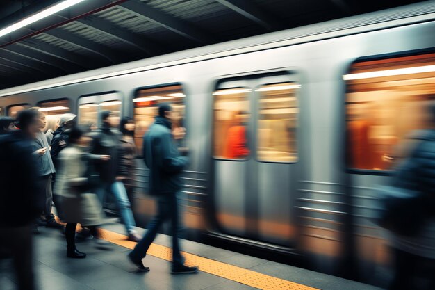 des gens dans le métro image générée par l'IA