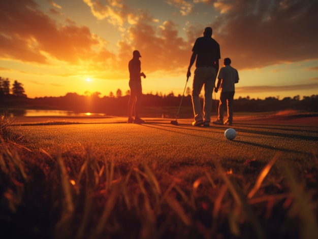 Photo gratuite des gens jouant au golf dans la nature.