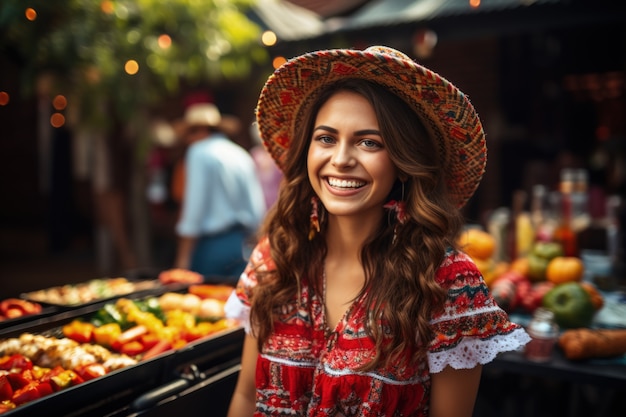 Photo gratuite des gens qui apprécient le barbecue mexicain.