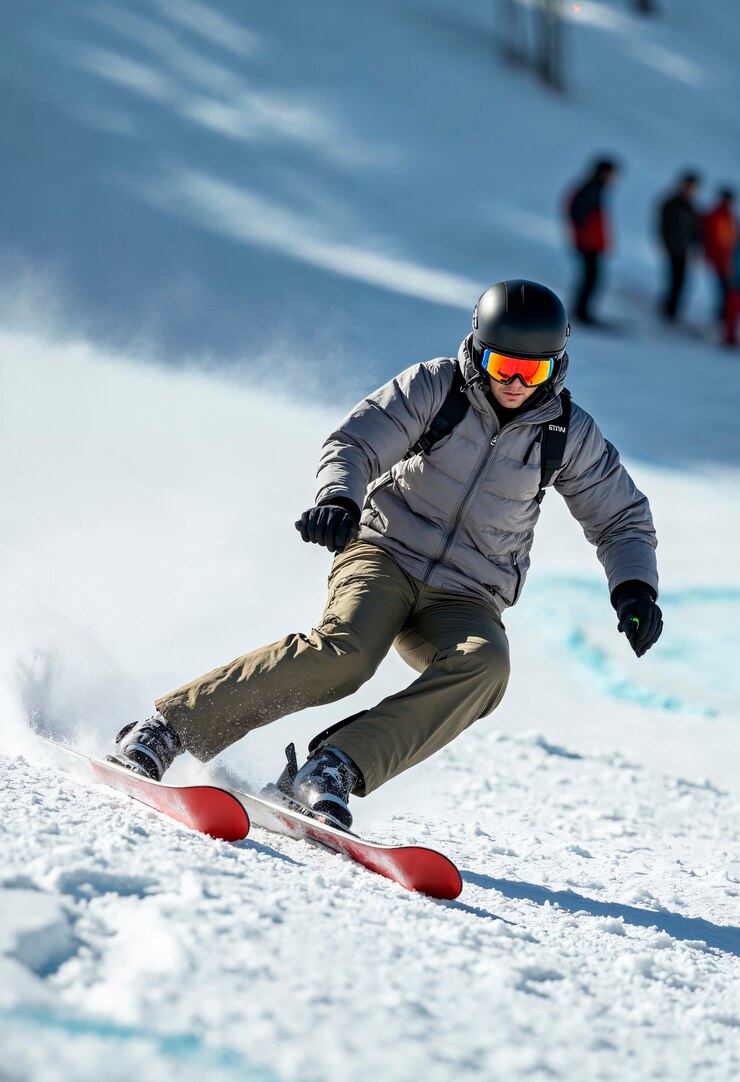 Des gens qui pratiquent des sports de neige