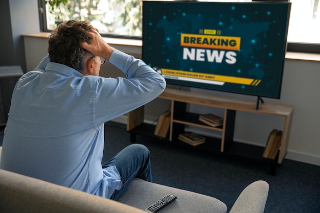 Les gens regardent les informations à la télévision