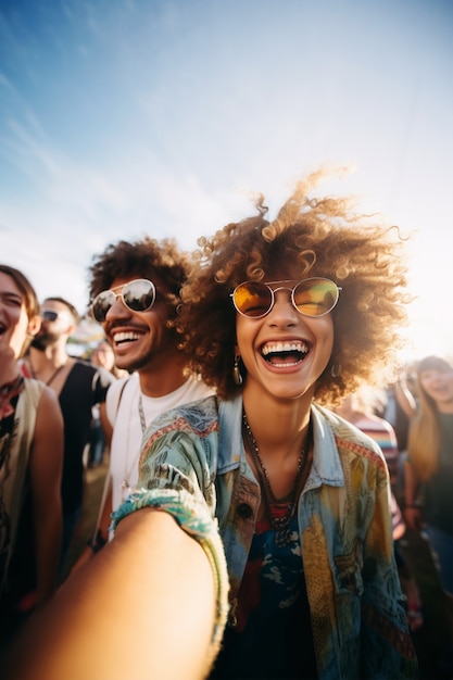 Les gens s'amusent au festival