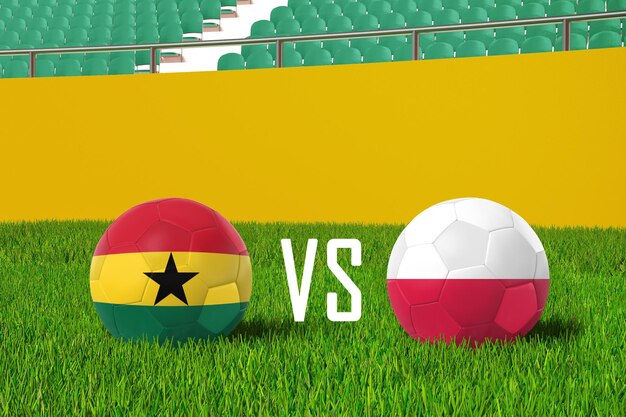 Photo gratuite ghana vs pologne au stade