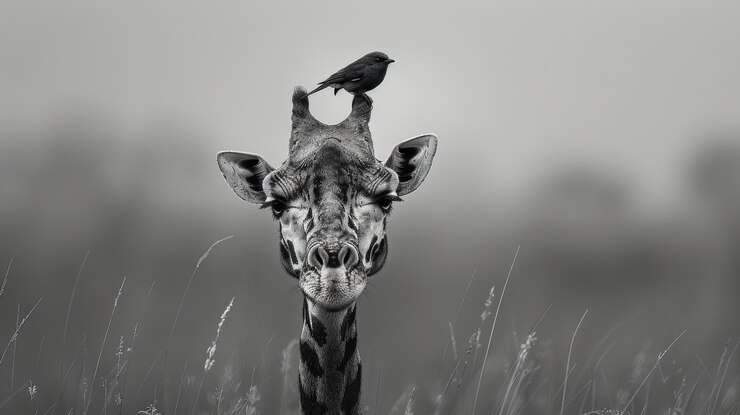 Photo gratuit la girafe dans la nature