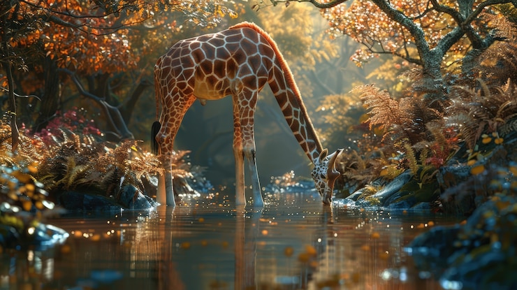 Photo gratuit la girafe dans la nature