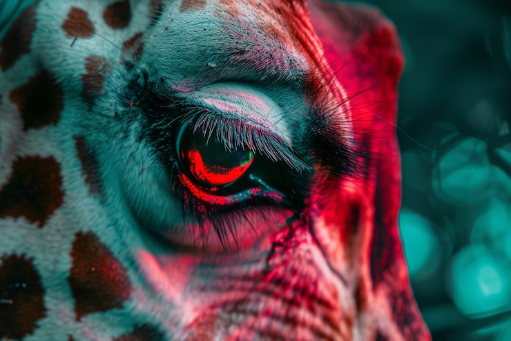 Photo gratuit des girafes aux néons