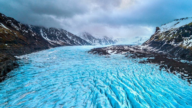 Photo gratuit glacier de skaftafell, parc national de vatnajokull en islande.