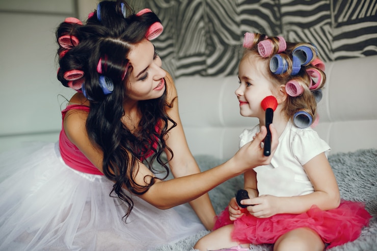 Photo gratuit glamour mère avec fille