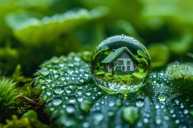 Photo gratuite goutte d'eau réaliste avec un écosystème