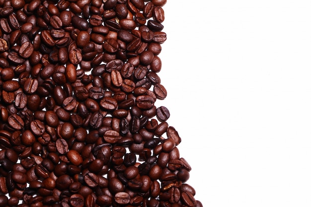 Grains de café avec fond