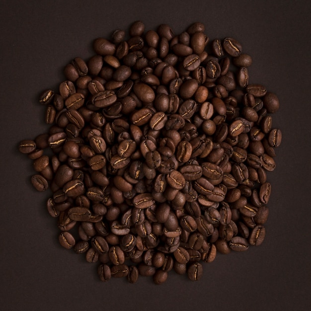 Grains de café vue de dessus