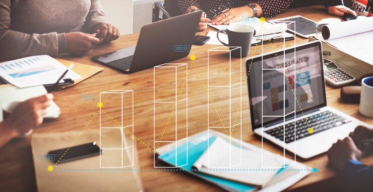 Photo gratuit graphique à barres analyse statistique concept d'entreprise