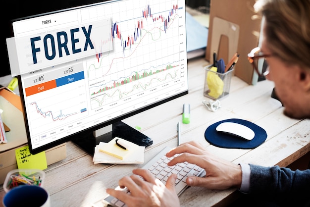 Photo gratuite graphique de la bourse forex concept d'entreprise mondiale