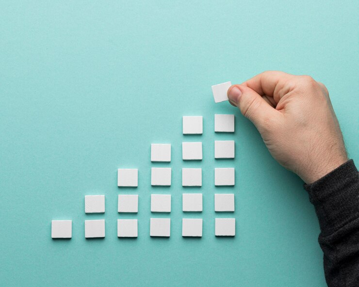 Photo gratuit graphique réalisé avec de petites cartes blanches