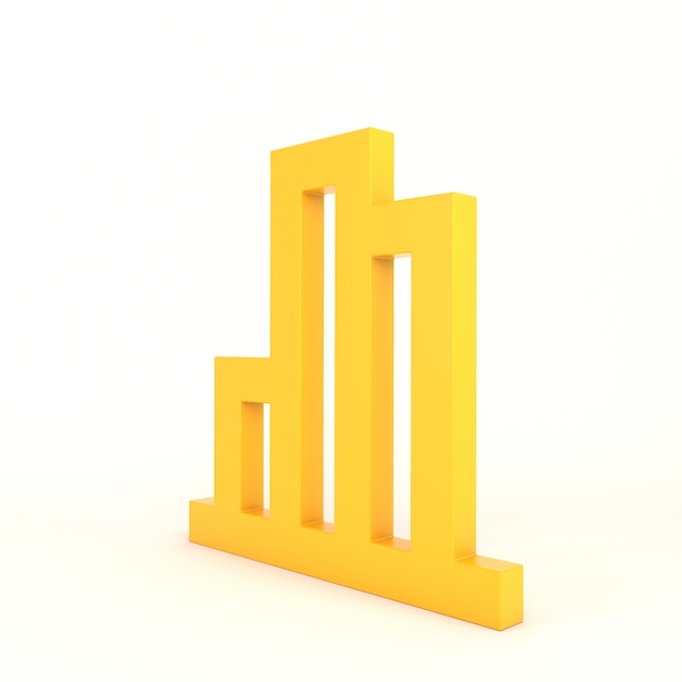 Photo gratuite graphique statistiques signe côté droit avec fond blanc