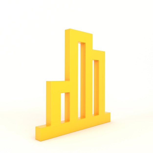 Photo gratuite graphique statistiques signe côté gauche avec fond blanc