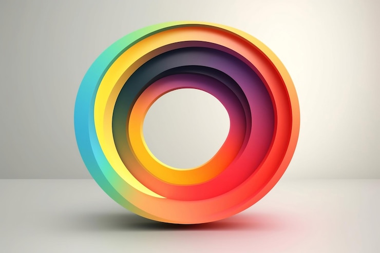 Photo gratuit graphiques de forme 3d colorés abstraits comme modèle d'étiquette ai génératif