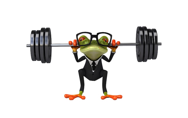Photo gratuit la grenouille de dessin animé 3d amusante avec la chaîne alpha incluse