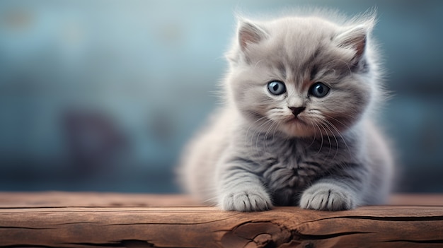 Photo gratuite gros plan sur un adorable chaton à l'intérieur