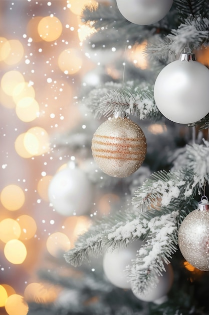 Photo gratuite gros plan sur un arbre de noël joliment décoré