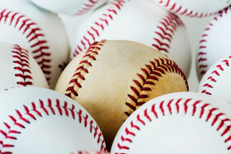 Photo gratuit gros plan de baseball