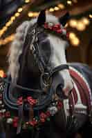 Photo gratuite gros plan sur un beau cheval décoré