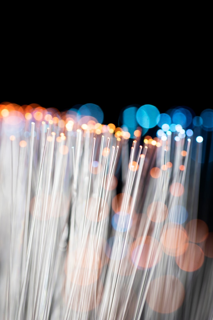 Photo gratuit gros plan sur de beaux détails de fibre optique