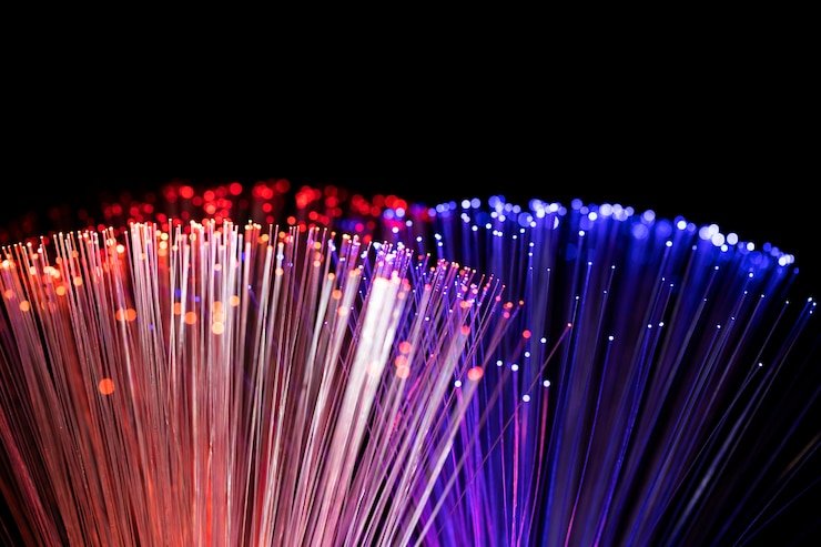 Photo gratuit gros plan sur de beaux détails de fibre optique