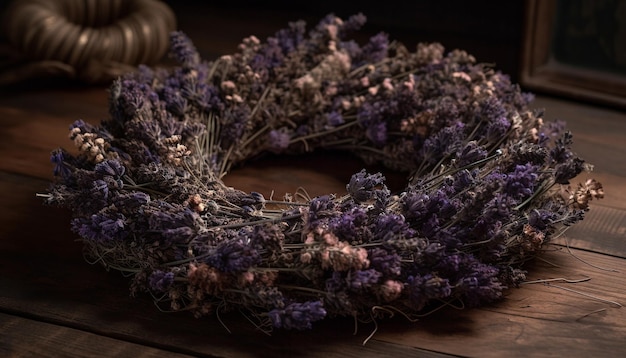 Photo gratuite gros plan sur un bouquet de fleurs violettes fraîches généré par l'ia