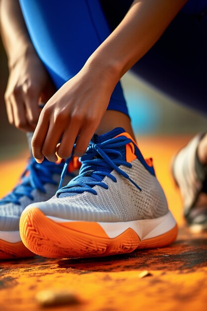 Gros plan sur les chaussures de basket