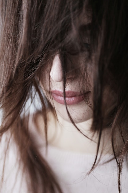 Gros plan de cheveux de femme