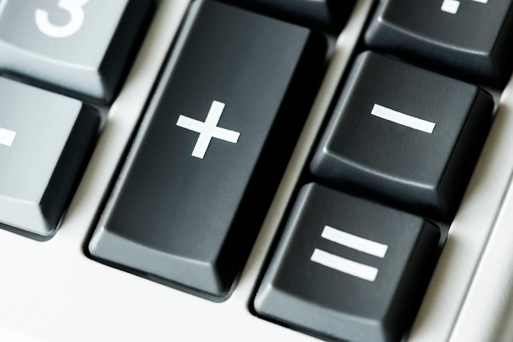 Photo gratuit gros plan d'un clavier de calculatrice