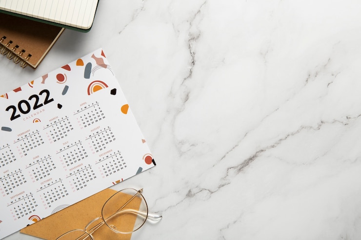 Photo gratuit gros plan sur la conception du calendrier