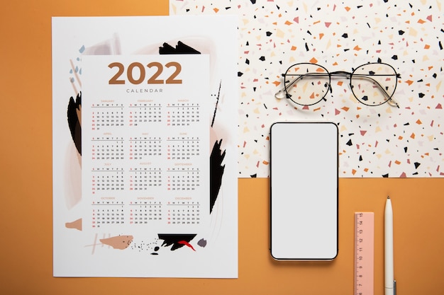 Gros plan sur la conception du calendrier