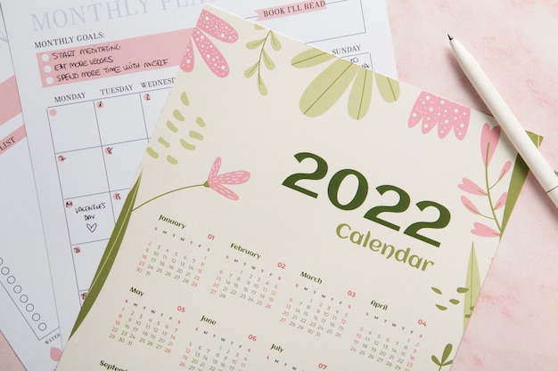 Gros plan sur la conception du calendrier