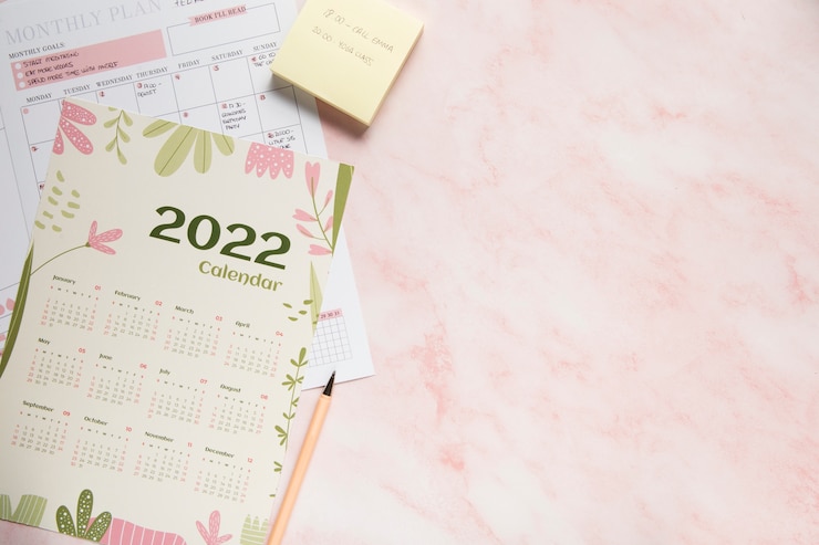 Photo gratuit gros plan sur la conception du calendrier