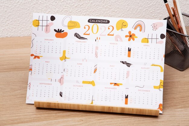 Gros plan sur la conception du calendrier